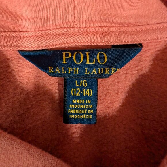 Polo Ralph Lauren Girls Size Large Hoodie Sweatshirt Dress Pink Floral Skirted - Picture 6 of 9